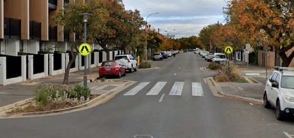 Example of a Zebra Crossing Gilbert Street, Adelaide